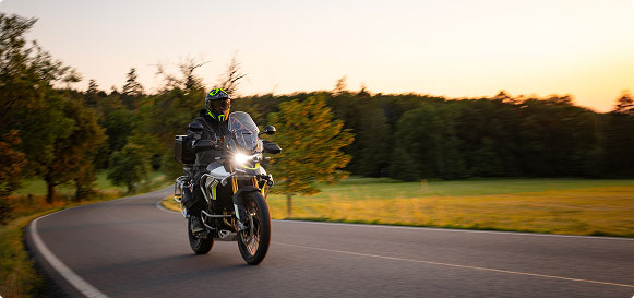 Person riding motorcycle