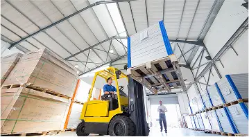 forklift in warehouse